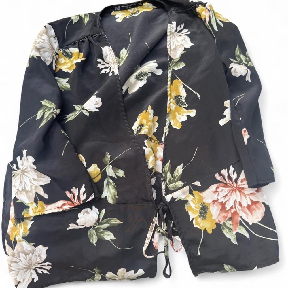 Zara Black Floral Blouse